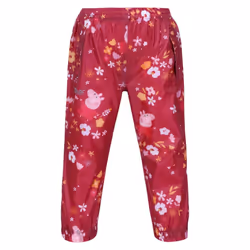 Regatta Childrens/Kids Floral Peppa Pig Packaway Waterproof Trousers - 4-5 Years, Berry Pink