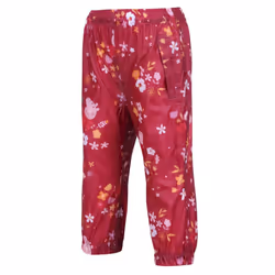 Regatta Childrens/Kids Floral Peppa Pig Packaway Waterproof Trousers - 4-5 Years, Berry Pink