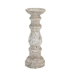 Hill Interiors Ceramic Column Candle Holder - 31cm x 12cm x 12cm, Stone
