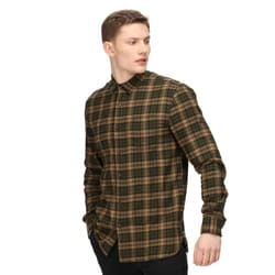 Regatta Mens Lance Checked Shirt - S, Dark Khaki