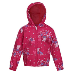 Regatta Childrens/Kids Peppa Pig Flowers Waterproof Jacket - 6-12 Months, Pink Fusion