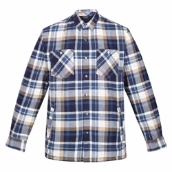 Regatta Mens Thamos Checked Long-Sleeved Shirt - 2XL, Navy/Gold Sand