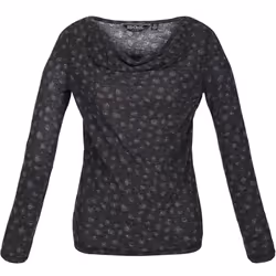 Regatta Womens/Ladies Frayda Animal Print Cowl Neck Top - 10 UK, Black/Storm Grey
