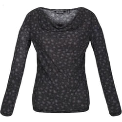 Regatta Womens/Ladies Frayda Animal Print Cowl Neck Top - 10 UK, Black/Storm Grey