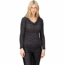 Regatta Womens/Ladies Frayda Animal Print Cowl Neck Top - 10 UK, Black/Storm Grey
