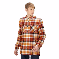 Regatta Mens Thamos Checked Long-Sleeved Shirt - L, Cathay Spice