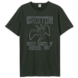 Amplified Unisex Adult Usa Tour 77 Led Zeppelin T-Shirt - XS, Charcoal