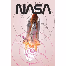 NASA Womens/Ladies Rocket Oversized T-Shirt - M, Blush Pink