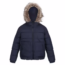Regatta Childrens/Kids Faux Fur Trim Parka - 3-4 Years, Navy