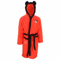 Disney Unisex Adult Mickey Mouse Logo Dressing Gown - L-XL, Red
