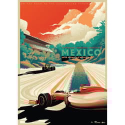Zoom Mexico Formula 1 Poster - 40cm x 30cm, Orange/White/Green