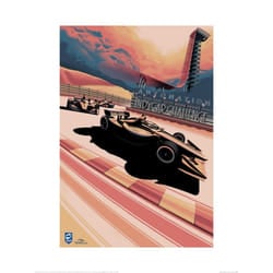 Zoom Indycar Challenge 2020 Formula 1 Poster - 40cm x 30cm, Pink/Grey/White