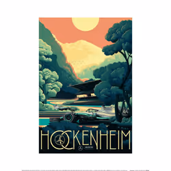 Zoom Hockenheim Formula 1 Poster - 40cm x 30cm, Green/Beige