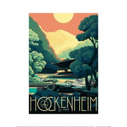 Zoom Hockenheim Formula 1 Poster - 40cm x 30cm, Green/Beige