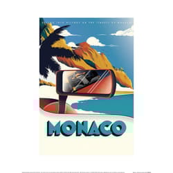Zoom Monaco Formula 1 Poster - 40cm x 30cm, Blue/Red/White