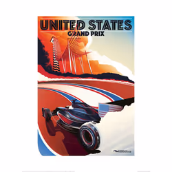 Zoom Circuit Of The Americas 2016 Formula 1 Poster - 40cm x 30cm, Red/White/Black