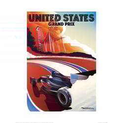Zoom Circuit Of The Americas 2016 Formula 1 Poster - 40cm x 30cm, Red/White/Black