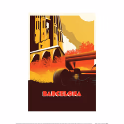 Zoom Barcelona Formula 1 Poster - 40cm x 30cm, Yellow/Red
