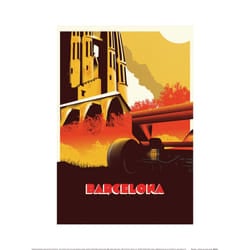 Zoom Barcelona Formula 1 Poster - 40cm x 30cm, Yellow/Red