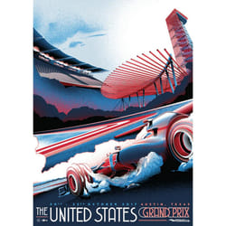 Zoom Circuit Of The Americas 2017 Formula 1 Poster - 40cm x 30cm, Red/Blue/White
