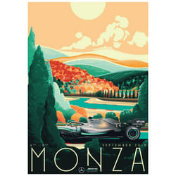 Zoom Monza Formula 1 Poster - 40cm x 30cm, Green/White/Beige