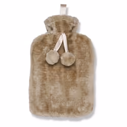 Ribbon Classic Faux Fur Hot Water Bottle Cover - One Size, Winter White