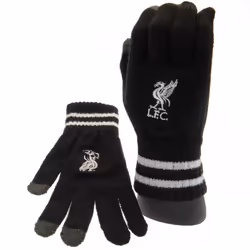 Liverpool FC Childrens/Kids Knitted Crest Touch Gloves - One Size, Black
