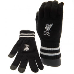Liverpool FC Childrens/Kids Knitted Crest Touch Gloves - One Size, Black