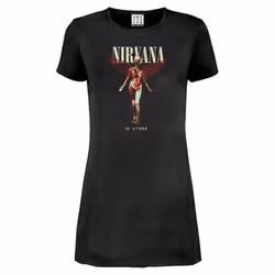 Amplified Womens/Ladies In Utero Nirvana T-Shirt Dress - XL, Charcoal