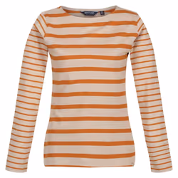 Regatta Womens/Ladies Farida Striped Long-Sleeved T-Shirt - 8 UK, Moccasin Brown/Copper