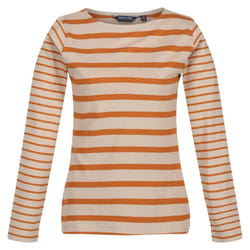 Regatta Womens/Ladies Farida Striped Long-Sleeved T-Shirt - 8 UK, Moccasin Brown/Copper
