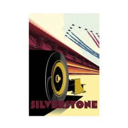 Zoom Silverstone Formula 1 Poster - 40cm x 30cm, Peach/Blue/White