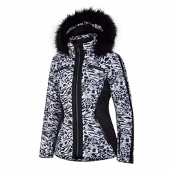 Regatta Womens/Ladies Julien Macdonald Mastery Animal Print Ski Jacket - 8 UK, White/Black