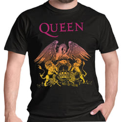 Queen Unisex Adult Gradient Crest T-Shirt - S, Black