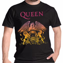 Queen Unisex Adult Gradient Crest T-Shirt - XXL, Black
