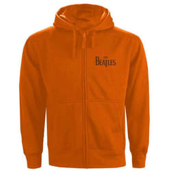 The Beatles Unisex Adult Drop T Logo Full Zip Hoodie - XL, Orange