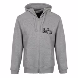 The Beatles Unisex Adult Drop T Logo Full Zip Hoodie - S, Grey