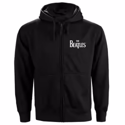 The Beatles Unisex Adult Drop T Logo Full Zip Hoodie - 2XL, Black