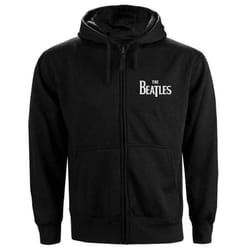 The Beatles Unisex Adult Drop T Logo Full Zip Hoodie - 2XL, Black