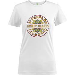 The Beatles Womens/Ladies Sgt Pepper Drum T-Shirt - XXL, White