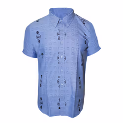 The Beatles Unisex Adult Drum Shirt - S, Oxford Blue