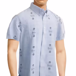 The Beatles Unisex Adult Drum Shirt - S, Oxford Blue