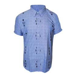 The Beatles Unisex Adult Drum Shirt - L, Oxford Blue