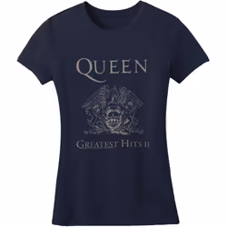 Queen Womens/Ladies Greatest Hits II Skinny T-Shirt - M, Blue