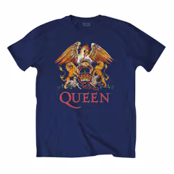 Queen Unisex Adult Classic Crest T-Shirt - S, Navy Blue
