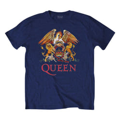 Queen Unisex Adult Classic Crest T-Shirt - S, Navy Blue