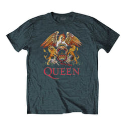 Queen Unisex Adult Classic Crest T-Shirt - S, Blue Heather