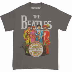 The Beatles Unisex Adult Sgt Pepper T-Shirt - XL, Grey