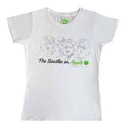 The Beatles Womens/Ladies On Apple Back Print T-Shirt - XL, White