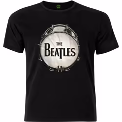 The Beatles Unisex Adult Drum T-Shirt - S, Black
